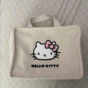 Hello Kitty Cream Cosmetic Bag with Pink Bow